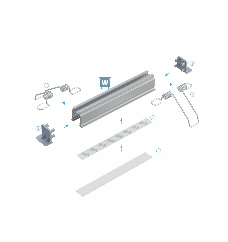 LED profil W, bronzový