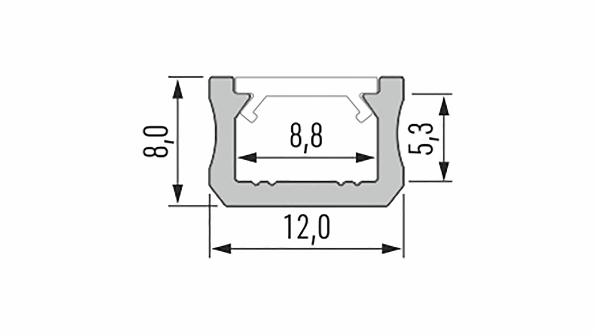 LED profil X, bronzový