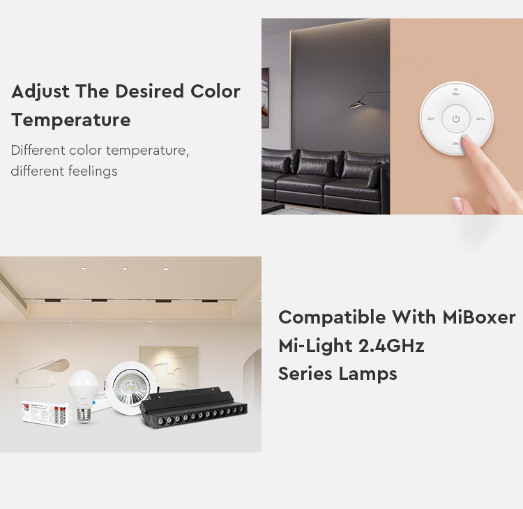 LED mini ovladač K2S-W Mi.Light MiBOXER pro jednobarevné a CCT LED pásky, RF 2,4 GHz, bílý
