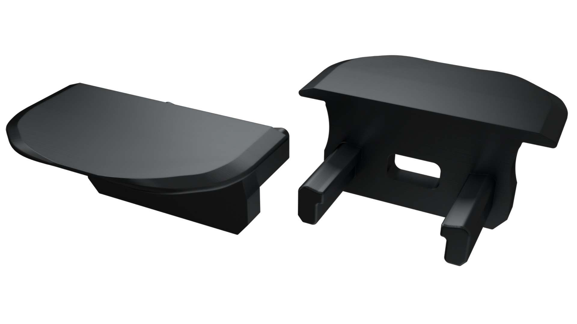 ALU koncové záslepky do LED profilu B, černé - oblé