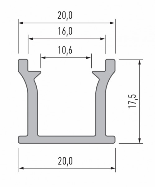 LED profil RUNO, černý