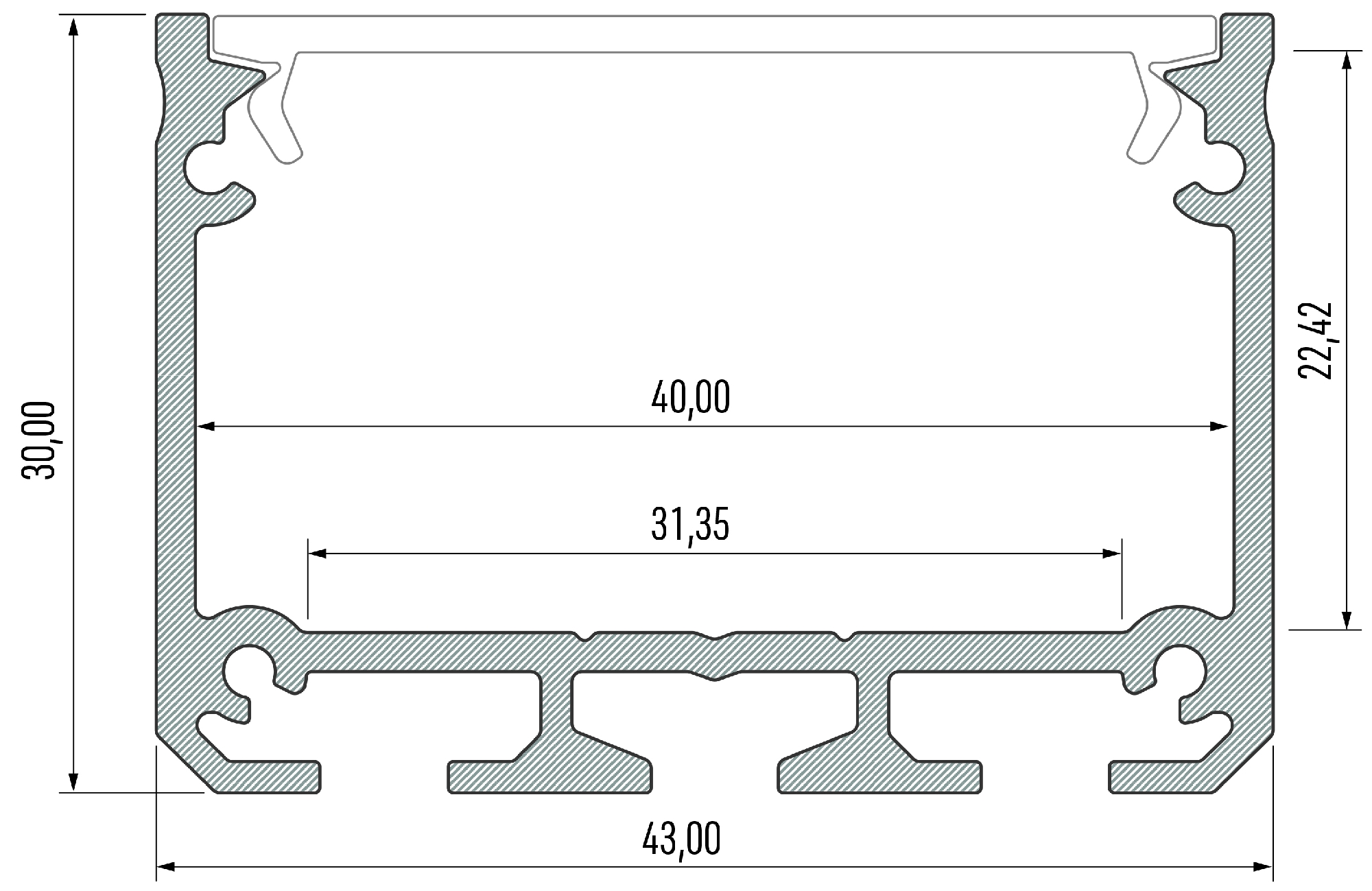 LED profil ILEDO, bílý