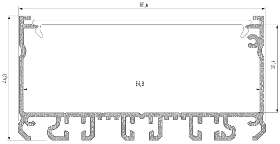 LED profil LARGO, bílý