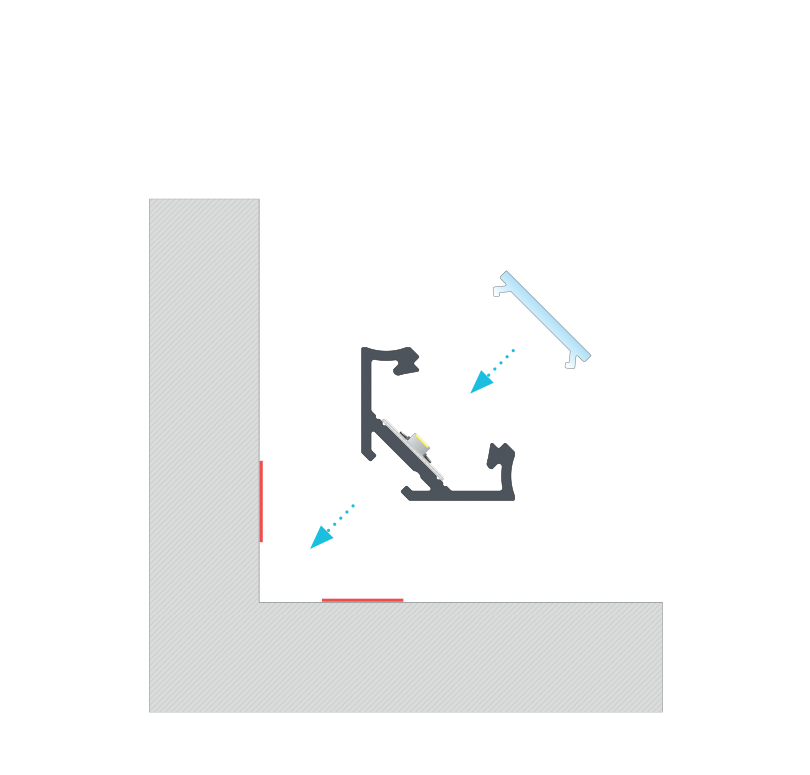 LED profil C, bronzový