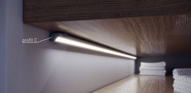 LED profil C, bronzový