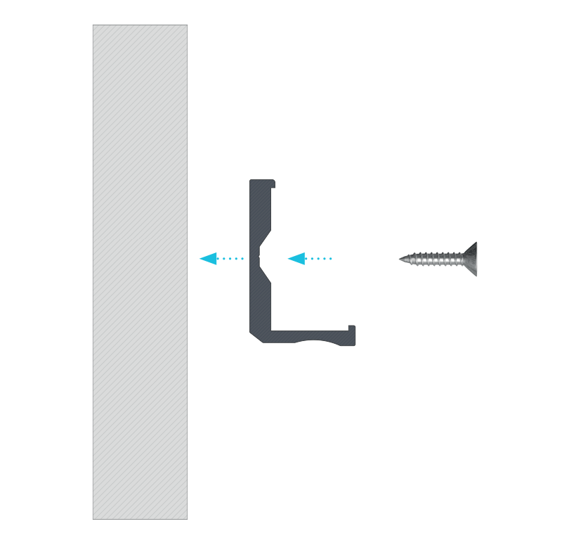 LED profil F, bílý