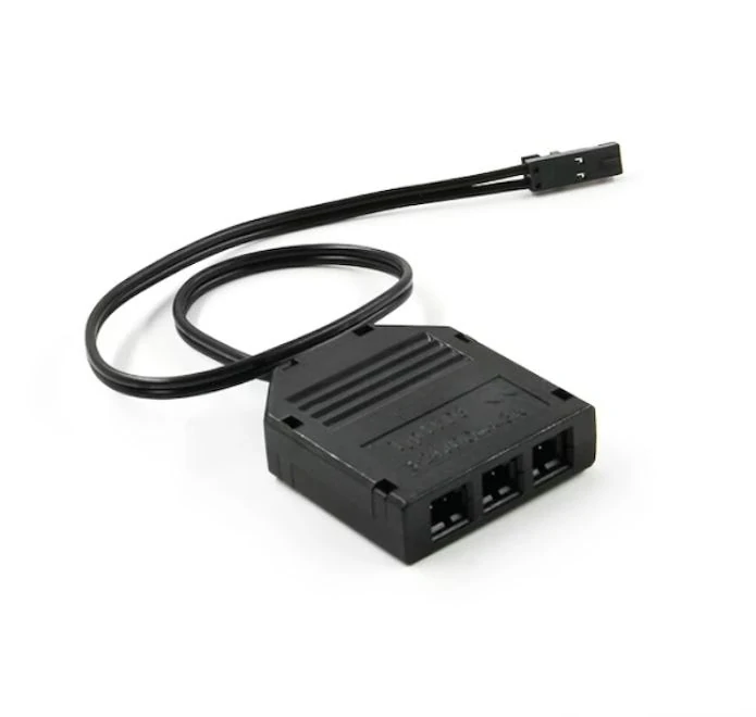 Rozbočovací krabička, 3x JST-M samice + 20cm kabel, 1x JST-M samec, černá