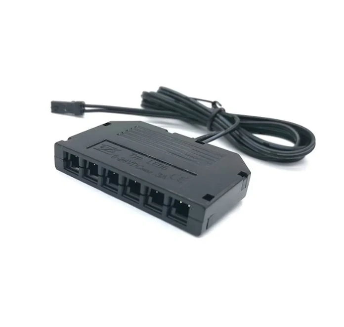 Rozbočovací krabička, 6x JST-M samice + 2m kabel, 1x JST-M samec, černá