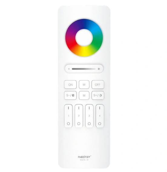 Univerzální ovladač ovladač Mi.Light C5 - 4 zónový pro RGB, RGBW a RGB+CCT LED pásky, RF 2,4 GHz, bílý