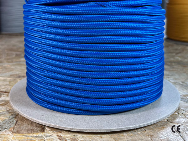Polyesterový kulatý RETRO KABEL 2x0,75 - MODRÝ