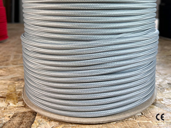 Polyesterový kulatý RETRO KABEL 2x0,75 - ŠEDÝ