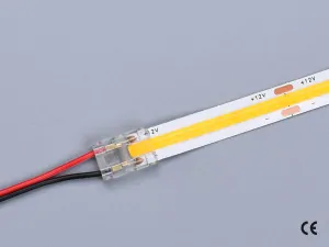 2 pin KONEKTOR pro MONO COB & SMD LED pásky, typ: LED pásek ↔ připojovací KABEL, PCB 10mm