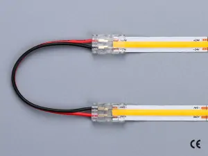 2 pin KONEKTOR pro MONO COB & SMD LED pásky, typ: LED pásek ↔ propojovací KABEL ↔ LED pásek, PCB 8mm