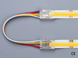 3 pin KONEKTOR pro CCT COB & SMD LED pásky, typ: LED pásek ↔ propojovací KABEL ↔ LED pásek, PCB 10mm