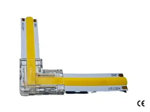 2 pin KONEKTOR pro MONO COB & SMD LED pásky, typ: LED pásek ↔ LED pásek - ROHOVÝ, PCB 10mm