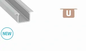 LED profil U, surový hliník