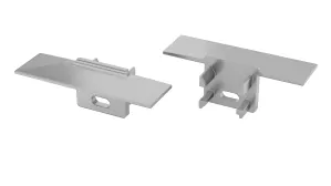 PVC koncové záslepky do LED profilu GAUDI, stříbrné lakované