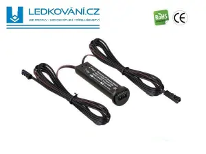 LED IR SPÍNAČ SKŘÍŇOVÝ 2v1 - DOOR/MOVE - 12V/24V - černý