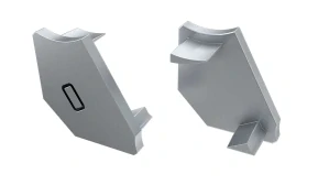 PVC koncové záslepky do LED profilu H, stříbrné lakované