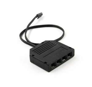 Rozbočovací krabička, 4x JST-M samice + 20cm kabel, 1x JST-M samec, černá