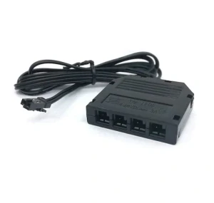 Rozbočovací krabička, 4x JST-M samice + 2m kabel, 1x JST-M samec, černá