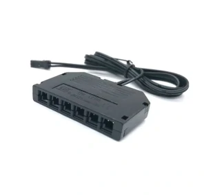 Rozbočovací krabička, 6x JST-M samice + 2m kabel, 1x JST-M samec, černá