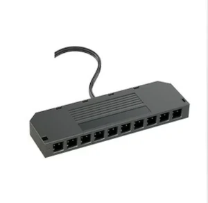 Rozbočovací krabička, 10x JST-M samice + 20cm kabel, 1x JST-M samec, černá