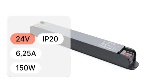 Univerzální ultratenký LED zdroj SLIM - řada "H", 24V | 150W | 6,25A | IP20, 5 let záruka