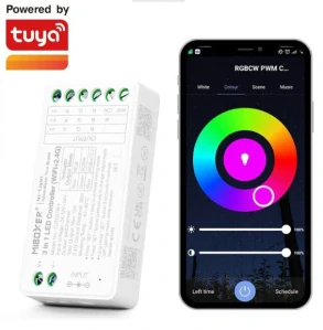 WiFi řídící jednotka (3v1) FUT037W+ MiBOXER pro RGB, RGBW a RGB+CCT LED pásky, 12V-48V, 12A, TUYA, WIFI