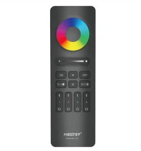 Univerzální ovladač ovladač Mi.Light C5 - 4 zónový pro RGB, RGBW a RGB+CCT LED pásky, RF 2,4 GHz, černý