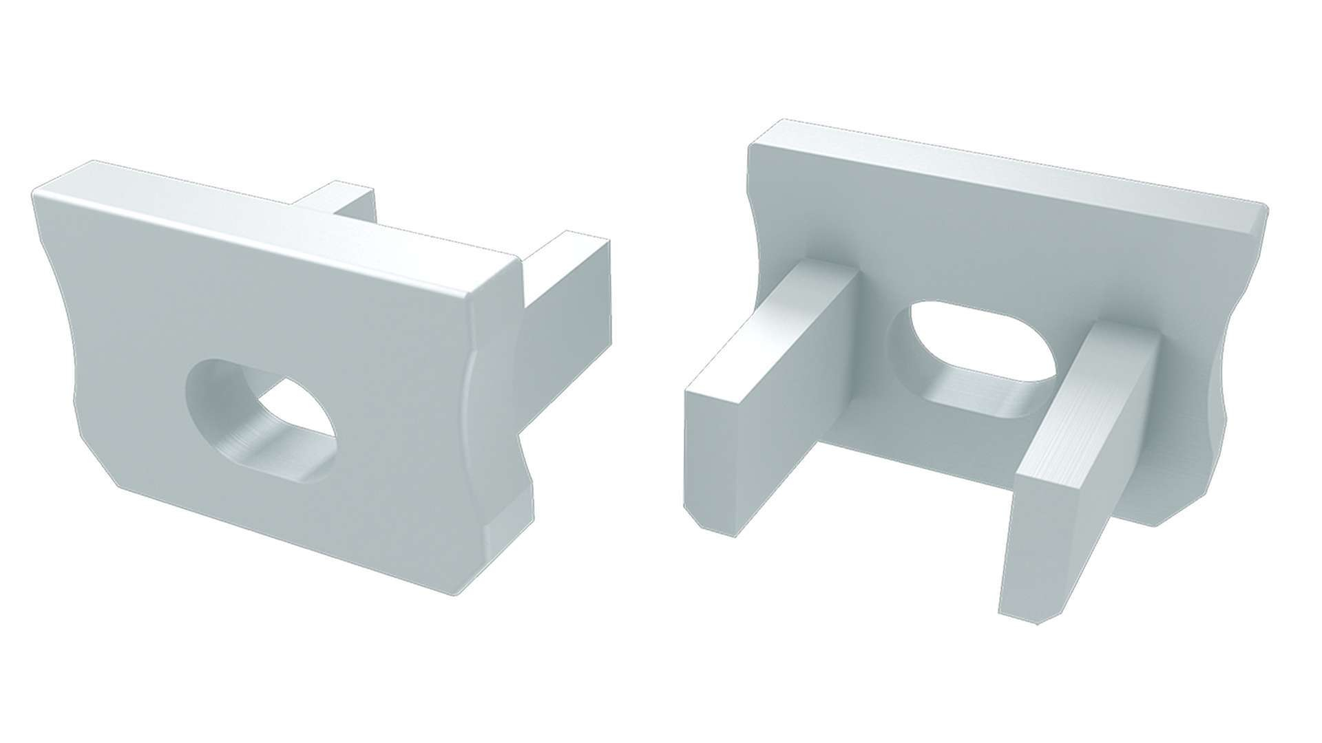 PVC koncové záslepky do LED profilu X, bílé