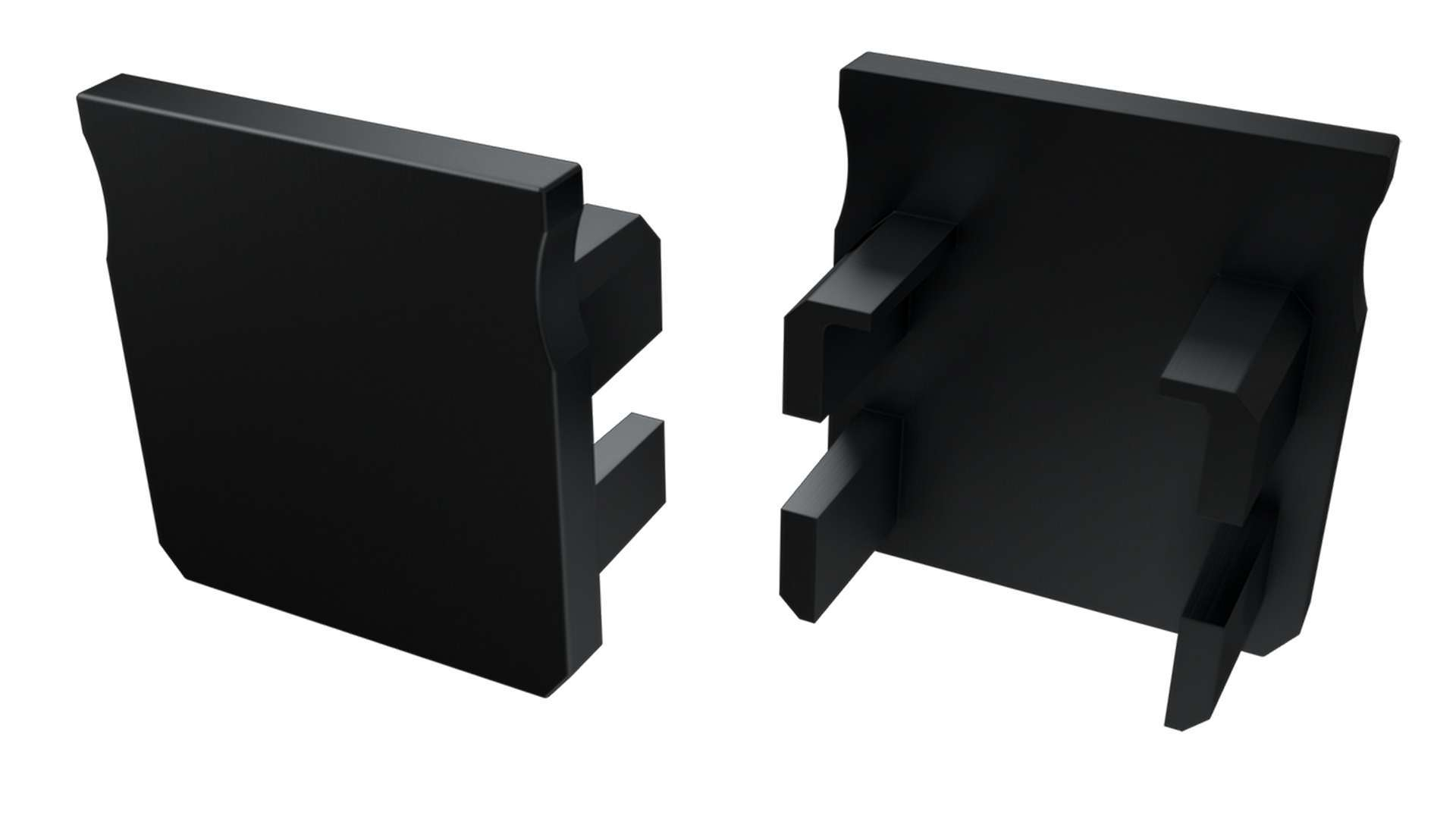 PVC koncové záslepky do LED profilu Y, černé