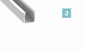 LED profil J, surový hliník