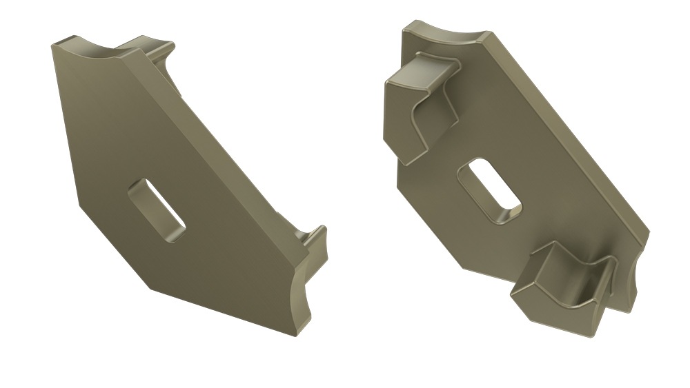 PVC koncové záslepky do LED profilu C, bronzové