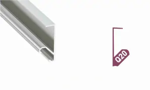 LED profil Q20, surový hliník