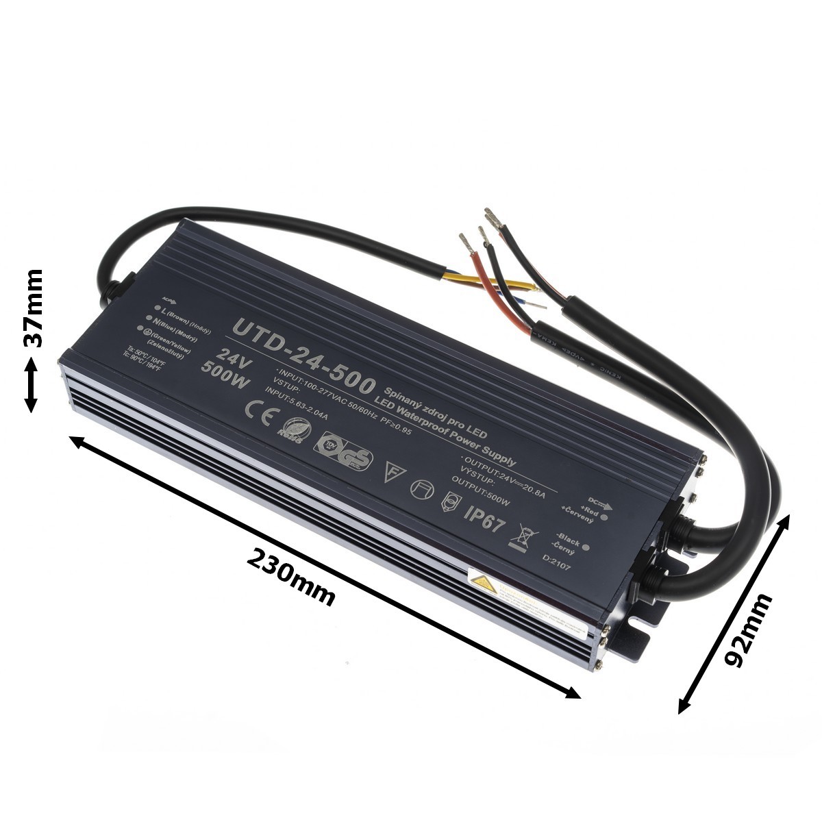 LED zdroj 24V 500W UTD-24-500 Záruka 5 let