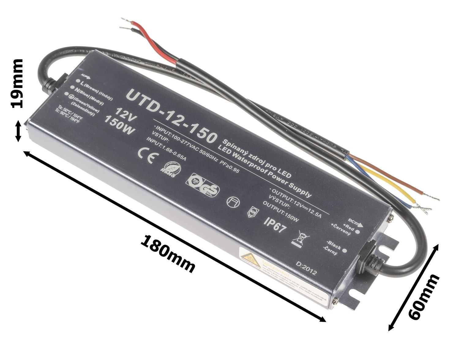 LED zdroj 12V 150W UTD-12-150 Záruka 5 let