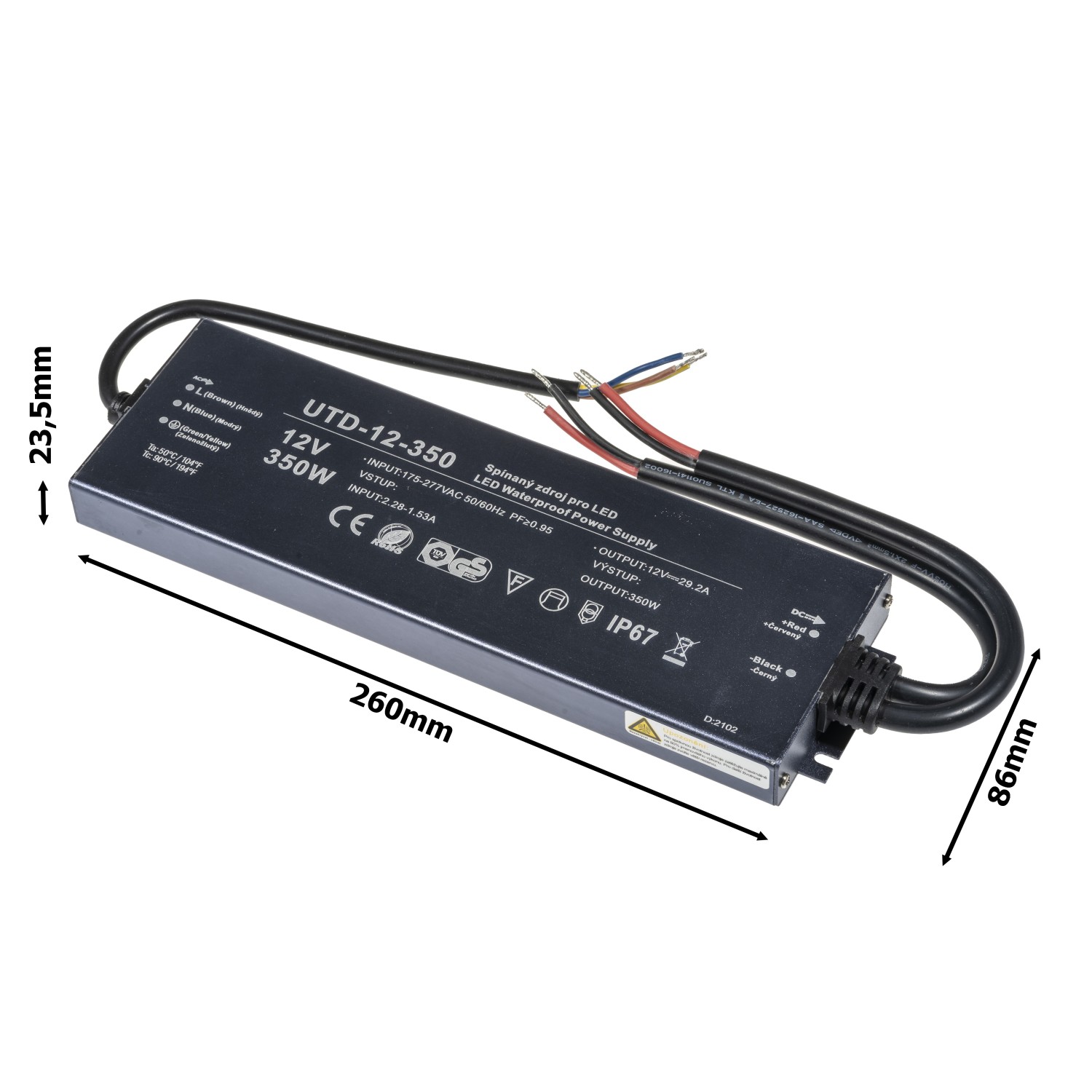 LED zdroj 12V 350W UTD-12-350 Záruka 5 let