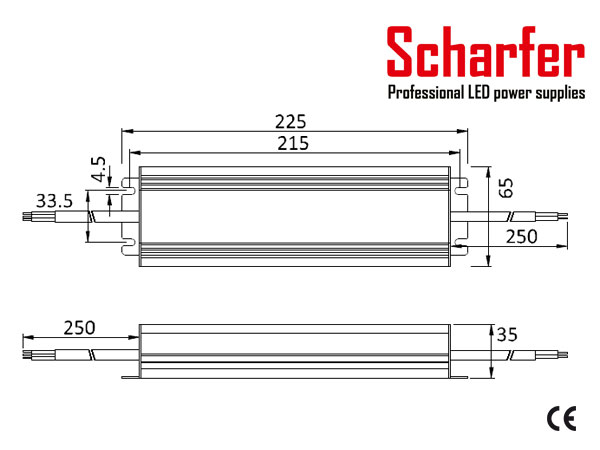 Profesionální napájecí zdroj Scharfer pro LED osvětlení, 24V | 200W | 8,33A | IP67