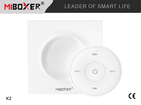 LED mini ovladač K2-W Mi.Light MiBOXER pro jednobarevné a CCT LED pásky, RF 2,4 GHz, bílý
