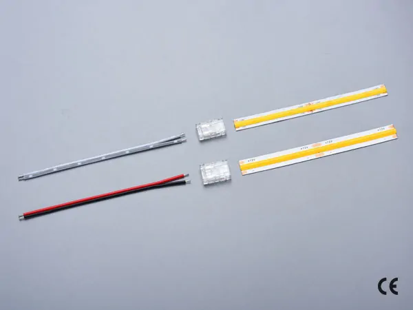 2 pin KONEKTOR pro MONO COB & SMD LED pásky, typ: LED pásek ↔ SVORKA pro přívodní vodič, PCB 10mm