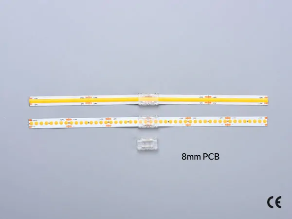2 pin KONEKTOR pro MONO COB & SMD LED pásky, typ: LED pásek ↔ LED pásek, PCB 8mm