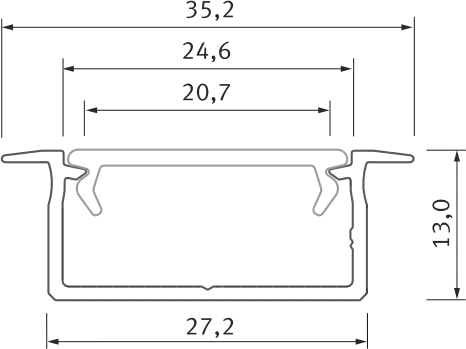 LED profil GEMI, stříbrný