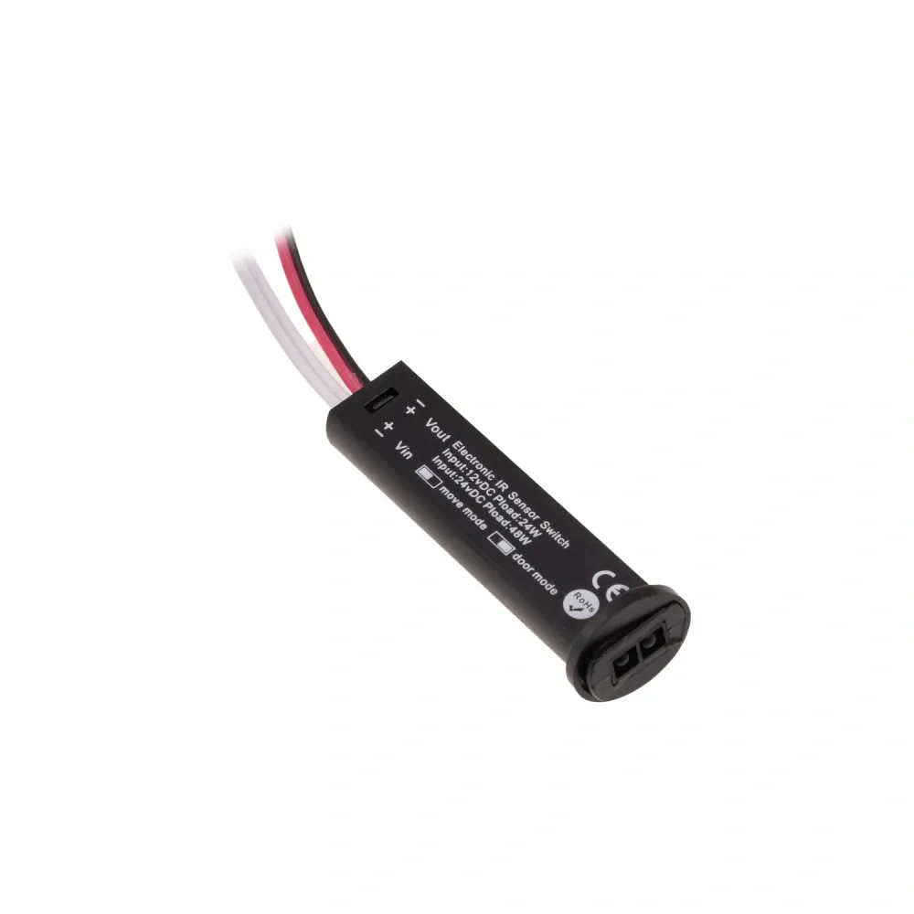 LED IR SPÍNAČ SKŘÍŇOVÝ 2v1 - DOOR/MOVE - 12V/24V - černý