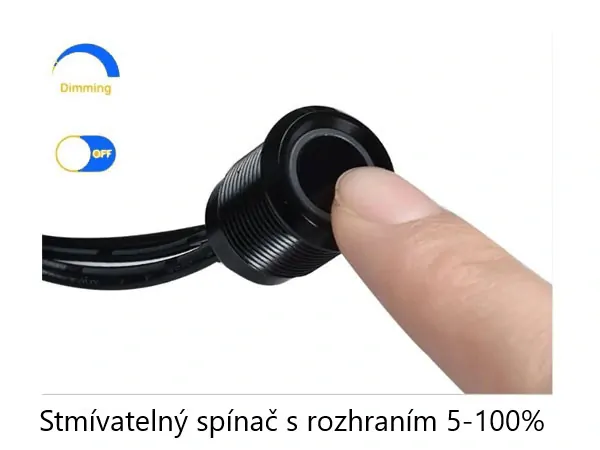 DOTYKOVÝ LED SPÍNAČ / STMÍVAČ ZAPUŠTĚNÝ - 12V/24V - ČERNÝ
