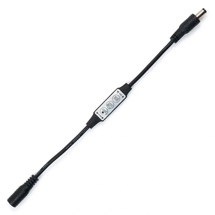 RUČNÍ LED OVLADAČ / STMÍVAČ / BLIKAČ - MEZIKABELOVÝ - 12V/24V - ČERNÝ