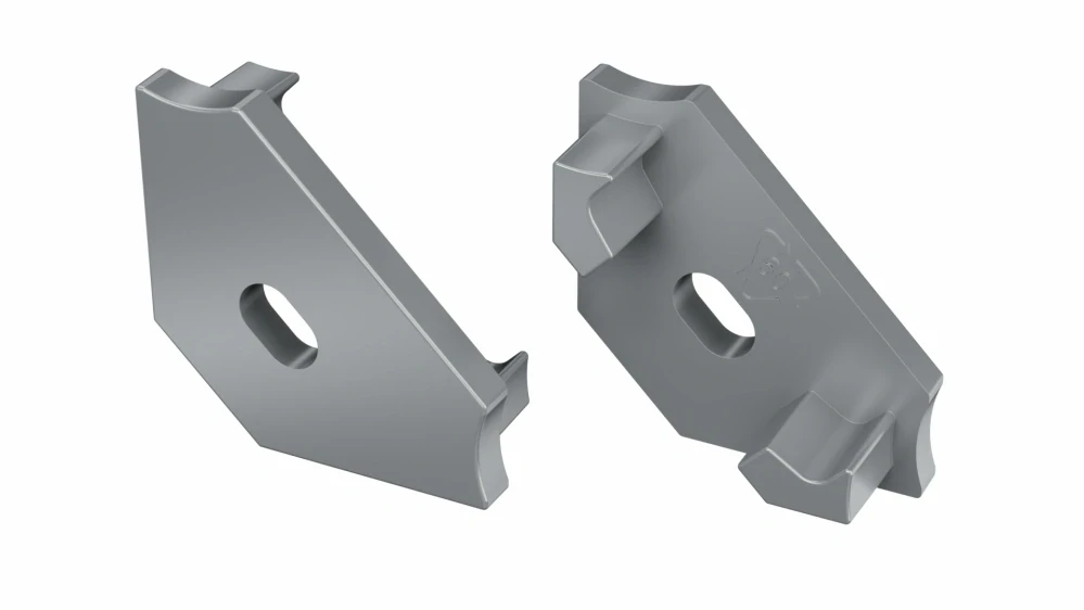 PVC koncové záslepky do LED profilu C, stříbrné lakované