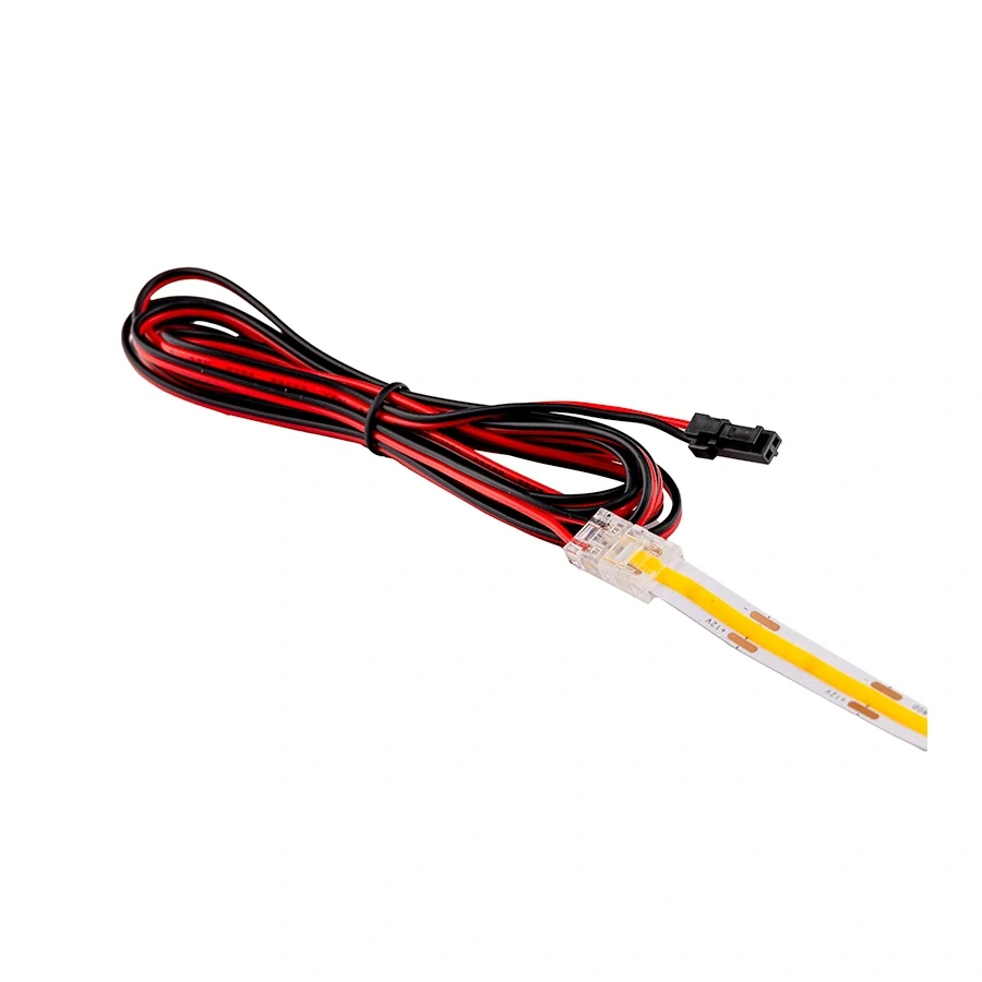 2 pin KONEKTOR pro MONO COB LED pásky, PCB 8mm + konektor JST-M samec + 2m kabel, černý