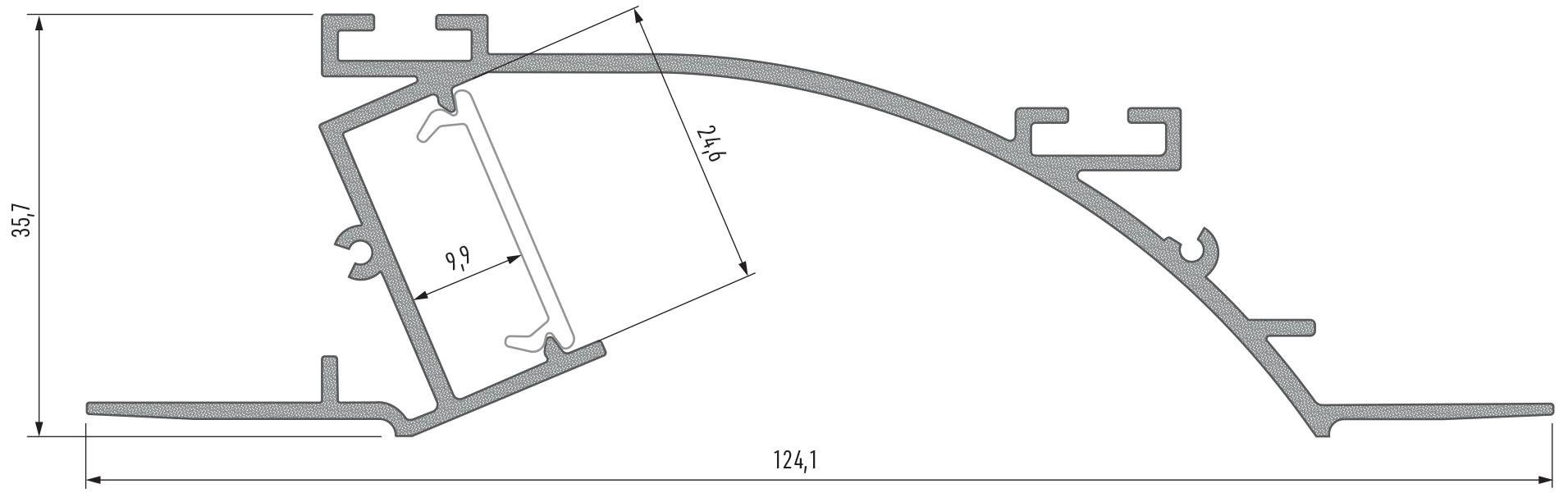 LED profil PERO, stříbrný