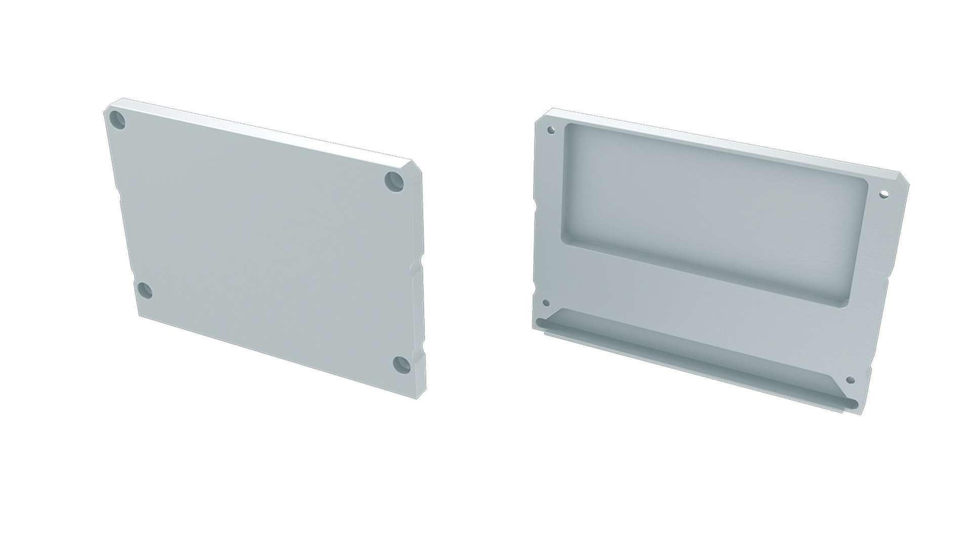 ALU koncové záslepky do montážního profilu LARGO M1 s LED profilem LARGO, bílé